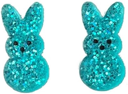 Happy Easter Earrings Set Shinning Rabbit Acrylic Drop Dangle Earrings Set Cute Easter Eggs Bunny Mushroom Resin Stud Earrings Flower Animals Earrings Holiday Party Jewelry Gifts - Image 3