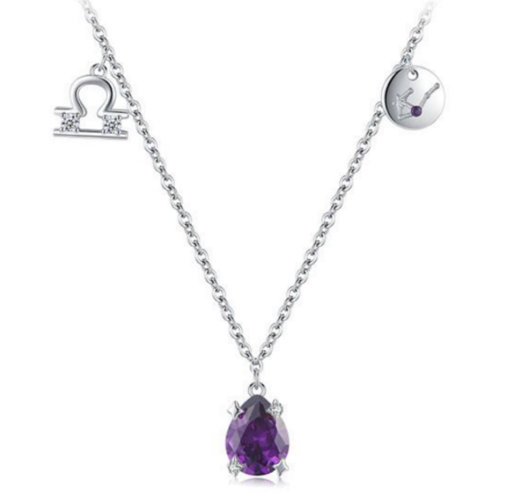 di Pietra per Le Donne, 925 Collana a Pendente Zodiacale in Argento segni zodiacali
