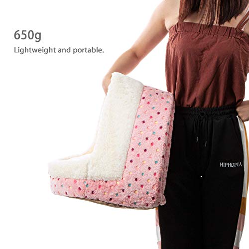 Tofern Haustierbett aus Fleece mit bunten Punkten, gestreift, für kleine und mittelgroße Hunde und Katzen, Iglu-Haus, rutschfest, warm, waschbar