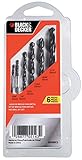 BLACK+DECKER Juego de brocas 6 piezas, acero alta velocidad, ideal para bricolaje (BD0060CS)