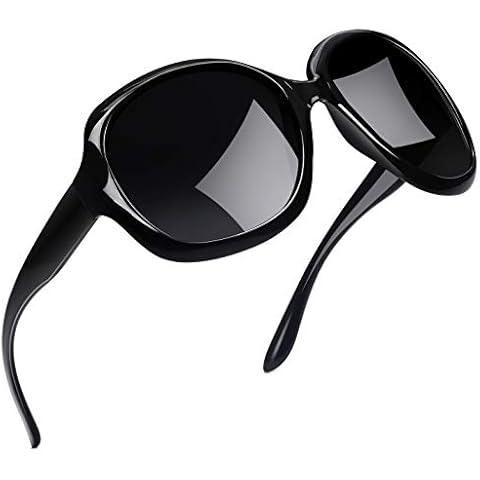 Joopin Oversized Sunglasses Womens Trendy, Polarized Big Black Sun Glasses for Woman UV Protection, Retro Ladies Large Square Shades Sunnies Cover