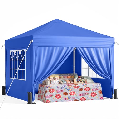 Image of Driftalia Pop Up Gazebo with Sides 3m x 3m, UPF 50+ Waterproof - Blue
