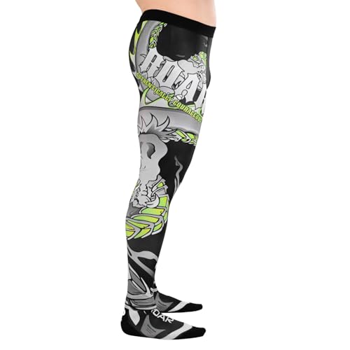 ROAR-INT Compression Pants Men MMA Leggings No-Gi Grappling Spats BJJ Pants Compression Tights Jiu Jitsu Spats (Darken Green, Medium)4