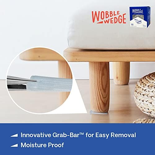 Wobble Wedge - Hard Clear - Restaurant Table Shims - 30 Piece Jar