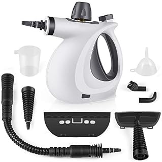VeRosky Handheld Pressurized Steam Cleaner with 9-Piece Accessory Set Purpose and Multi-Surface All