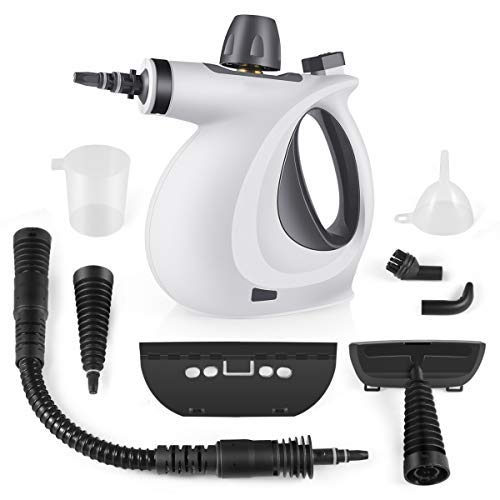 VeRosky Handheld Pressurized Steam Cleaner with 9-Piece Accessory Set Purpose and Multi-Surface All