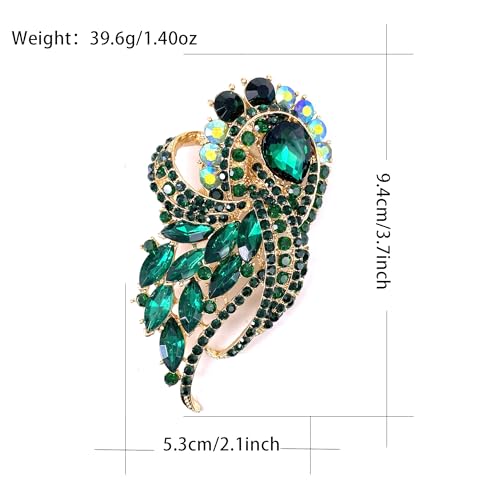 Image of LAXPICOL Vintage Clear Austrian Crystal Elegant Flower Bouquet Wing Brooch for Women