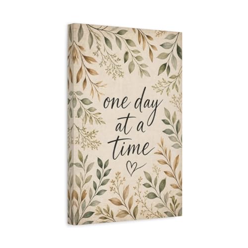 Toile canvas nature de style rustique tableau mural vert et marron de 30x45 cm