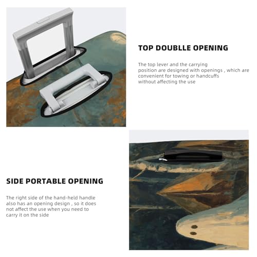 Vintage Ghosts Camping In The Woods Elastic Travel Luggage Covers Dustproof Scratch-Resistant Suitcase Protector Fit 22-24 Inch3