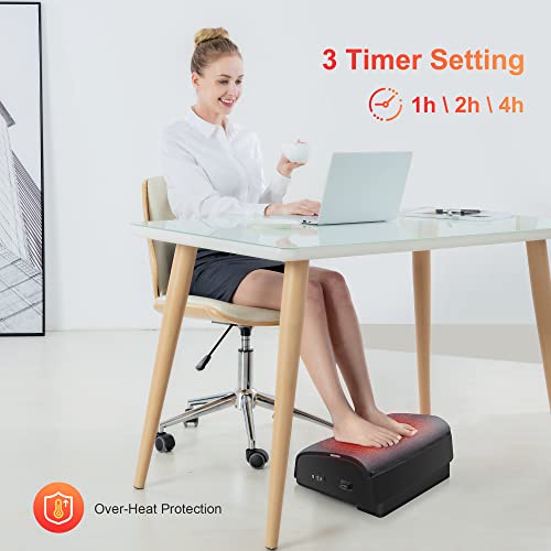 COMFIER Fußstütze Schreibtisch,2 einstellbare Temperaturen (max. 60°C), Ergonomische Fußablage Schreibtisch, 2 einstellbare Höhen, für Büro/Haushalt