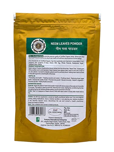 The Green Herbs Premium Neem Leaf Powder - 227G Finely Ground, Non-Gmo - Perfect For Teas, Smoothies, And Culinary Delights - Azadirachta Indica #TOP1