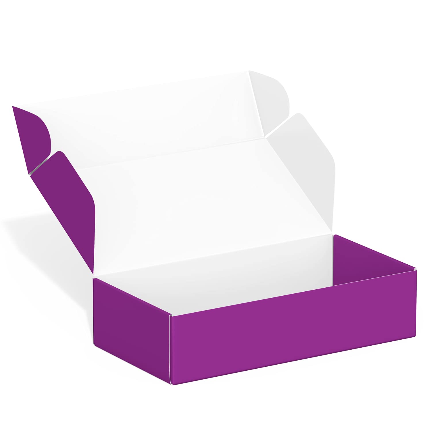 50 Pack 4"x8"x2" Shipping Boxes, Corrugated Cardboard Small Box Mailer, Shipping Boxes for Small Business for Gift Packing- TONESPAC (4"x8"x2", Purple)
