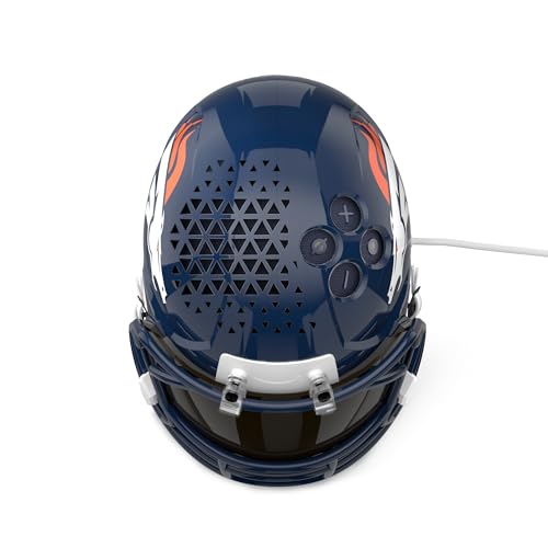 Image of NFL Echo Dot Bundle: Includes Echo Dot | Deep Sea Blue and Limited-Edition NFL Helmet Stand | Denver Broncos