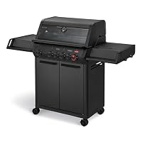 Enders® Gasgrill MONROE PRO 4 SIKR TURBO SHADOW, 4-Edelstahlbrenner, Seitenkocher, Infrarot-Backburner, Sichtfenster, HEAT RANGE™, SWITCH GRID™, 800 °C TURBO ZONE™, SIMPLE CLEAN™ ink. SEARGRATE, #8366 – Ansicht 1