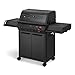 Enders® Gasgrill MONROE PRO 4 SIKR TURBO SHADOW, 4-Edelstahlbrenner, Seitenkocher, Infrarot-Backburner, Sichtfenster, HEAT RANGE™, SWITCH GRID™, 800 °C TURBO ZONE™, SIMPLE CLEAN™ ink. SEARGRATE, #8366