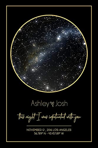 Personalized Star Map Print Custom Constellation Poster Chart Night sky