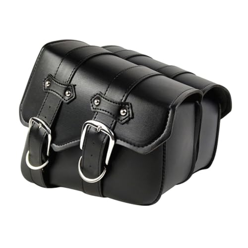 OUNONA 1 par Alforja de Piel PU para Motocicleta Estilo Triangular Negro miniatura 1