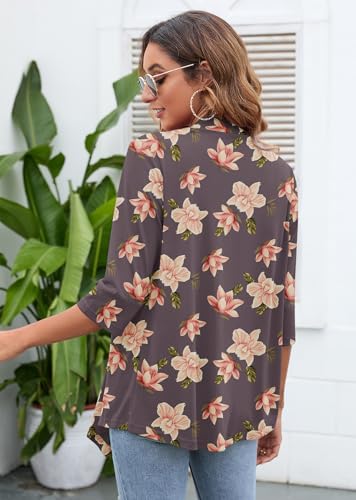 Image of Heymoments Women's Lightweight Open Front Cardigans 3 /4 Sleeve Casual Soft Drape Fall Cardigan S-2XL