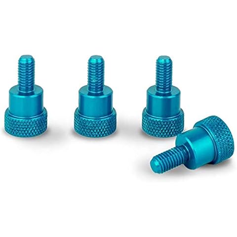 PrecisionGeek Aluminium Ansatzschraube Rändelschrauben M4 x 10mm Blau L-20mm Cover