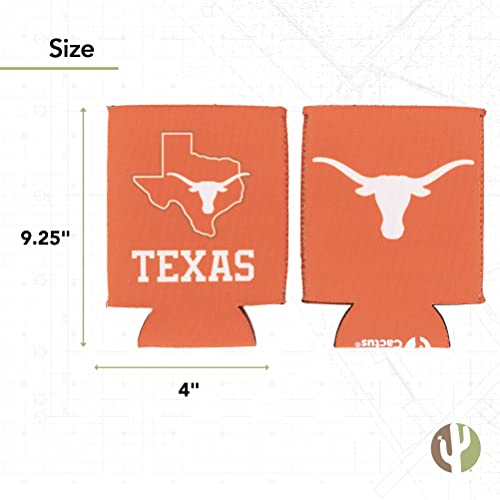 Desert Cactus University of Texas Can Insulator Beverage Cooler 4 Pack Foam Beverage Holder Longhorns UT Austin (4 Pack Can) by Desert Cactus - Image 4