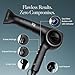 Bio Ionic 10X Ultralight Speed Hair Dryer, Blow Dryer with Adjustable Heat & Speed, Memory Function, Professional Hair Styling Tool for Fast, Frizz-Free Hairstyles, Black, 2025 Newer Version