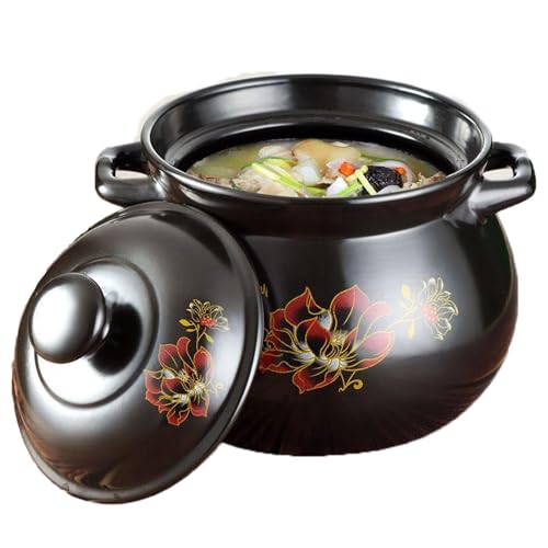 Olla cocinar, cazuela cerámica con Tapa, Olla Caliente Resistente al Calor, ollas Barro, Olla cerámica China, Olla estofado, Olla cocinar, Olla Barro Resistente al Calor la Cocina del hogar