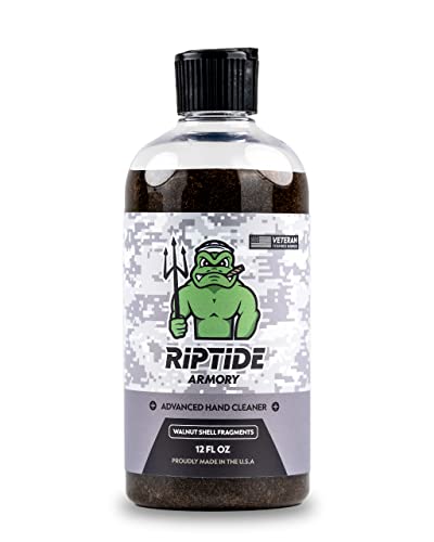 Riptide Armory Advanced Hand Cleaner 12oz With Walnut Shell Fragments - Use Cutting Edge Advancements to Leave Hands Carbon & Chemical Free