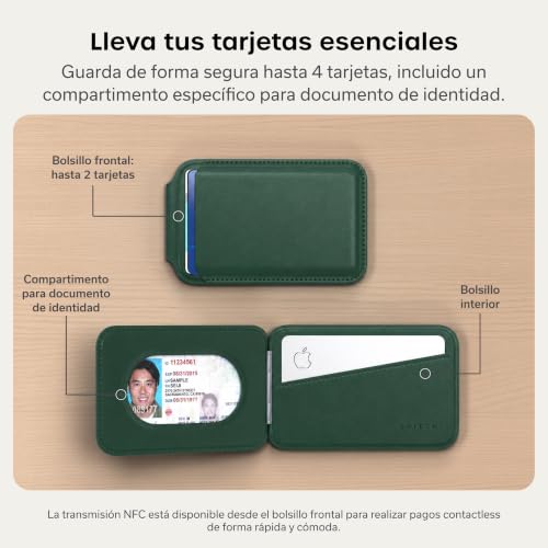 Cartera MagSafe Satechi de material premium PU con tarjetero para iPhone 15 3