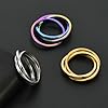 HUANGBONIG Ti-Steel Sex-Element Ring Flow Trois Anneaux Hip-Hop Simple Smooth Couple Jewelry, No. 7 #3