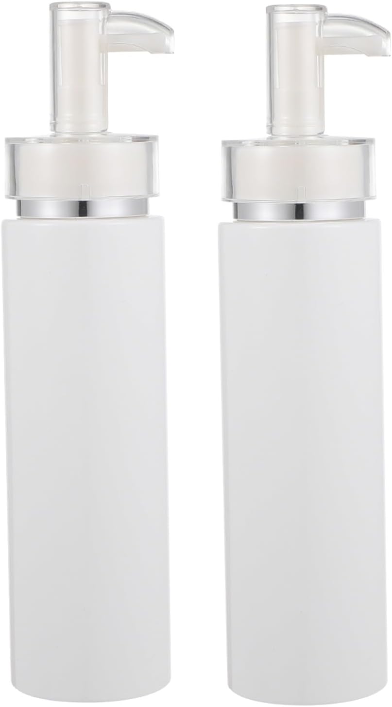 2Pcs Lotion Bottle Tubes Pump Toothpaste Bottles Container Refillable Leak Shampoo Liquid Toiletries Kit Dispenser Travel Toiletry Travel White Plastic