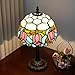 wecrejoni Tiffany Lamp Stained Glass lamp 8X8X14 Inches Small Bedside Table Lamps for Living Room Bedroom Dorm Kitchen Home Decor Festival Birthday Gift,8 inch Pink Tulip