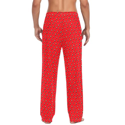Men's Black Seeds Pajama Pants with Pockets - Straight Fit Cotton Sleep Bottoms for Lounge & Nightwear#4093