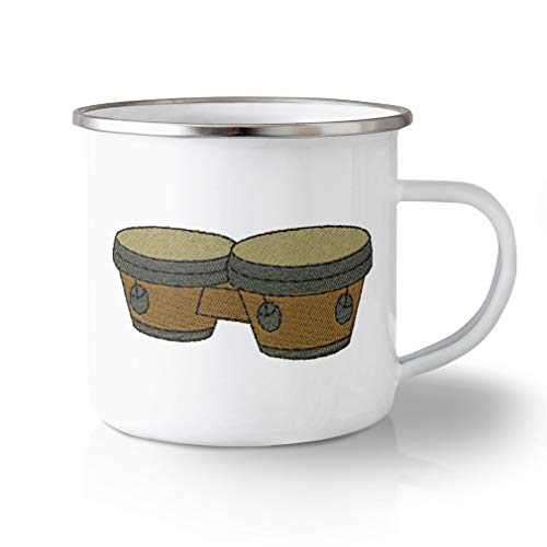 Unbreakable Travel Mug 10 Ounces Bongo Drums Aluminum Tea Cup Design Only