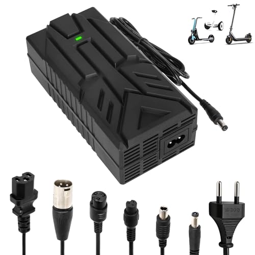 HPGAAVD 54,6V 2A Chargeur Trotinette Electrique，Chargeur Hoverboard，48V Chargeur Universel Batterie Lithium avec 6 Connecteurs，Charge Rapide pour...