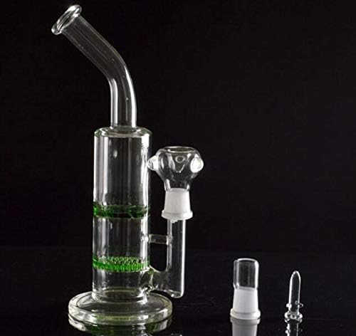 Glass Bongs Water Pipe Dab Rig Oil Rigs Honeycomb Perc Heady Pipes Bong Heady Beaker Bubbler Bent (Green)