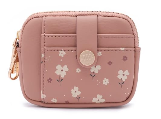 Soft Leather Wallet for Women Small Coin Purse Double Zipper Card Holder with RFID Blocking (Pink)-image-18