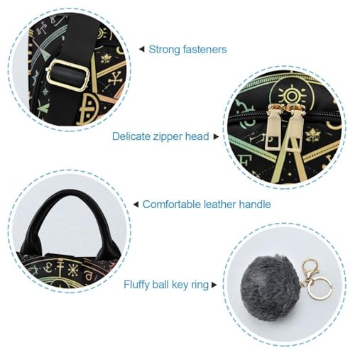 Image of ALAZA Mandala Zodiac Wheel Of The Year Astrological Signs Outdoor Backpack Bags for Woman Ladies
