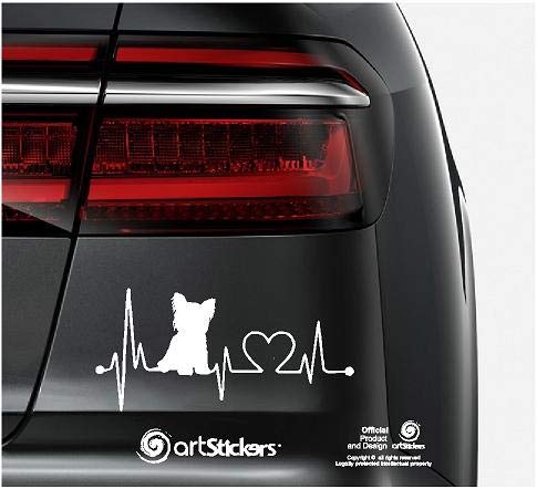 Adesivo Auto Yorkshire Terrier - 20cm, Colore Argento, Vinile Di Alta Qualità, Dura Fino A 8 Anni - Foto 5