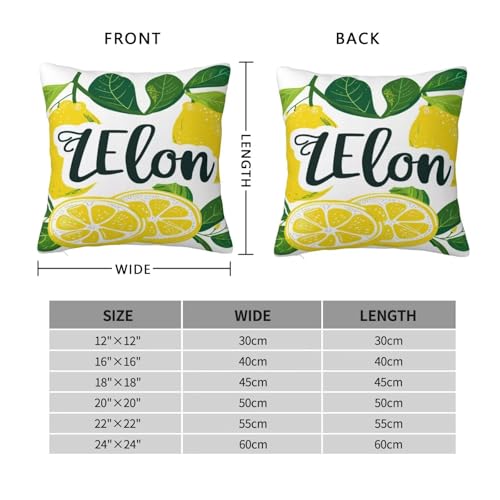Housse de coussin 60x60 cm le citron lot de 2 pour canapé - 7