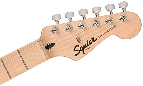 Image of Fender Squier Sonic Stratocaster - Black Bundle with Frontman 10G Amp, Cable, Tuner, Strap, Picks, and Austin Bazaar Guitar DVD