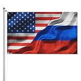 America Flag Russia Russians Flag Double Sided Flag 3x5 Ft, Heavy Duty 3 Ply Durable Polyester, With Brass Grommets For Indoor Outdoor Decor