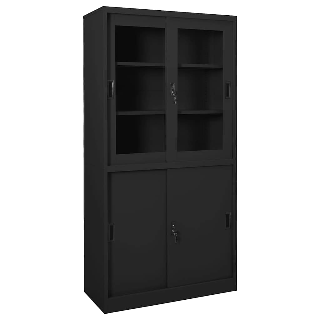 Générique Armoire de Bureau et Porte coulissante Anthracite 90x40x180 cm,Casiers & armoires de Rangement,335965