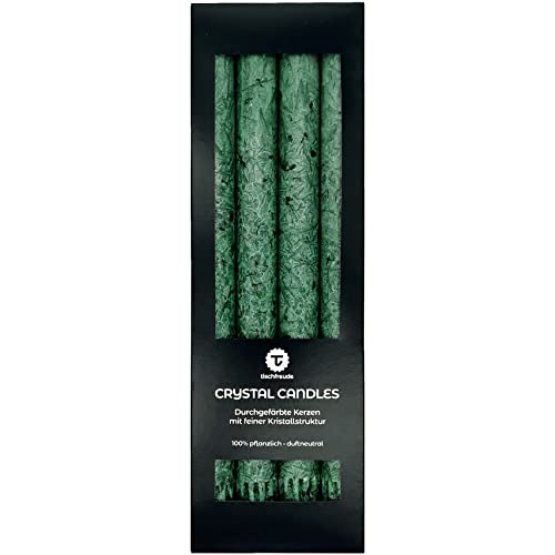 Candele Coniche Laccate Verde Scuro | Confezione Da 3 | Altezza 21 Cm | Zero Fumo E Non Colano - Foto 12