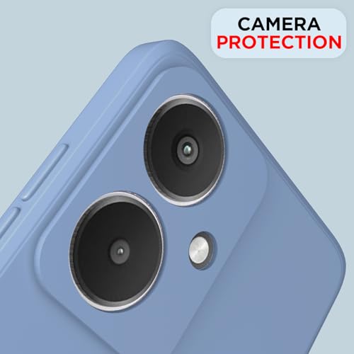 Image of Pikkme Back Cover for Redmi 13C 5G | Camera Protection Shockproof Soft Matte Silicone Bumper Case (Aqua Blue)