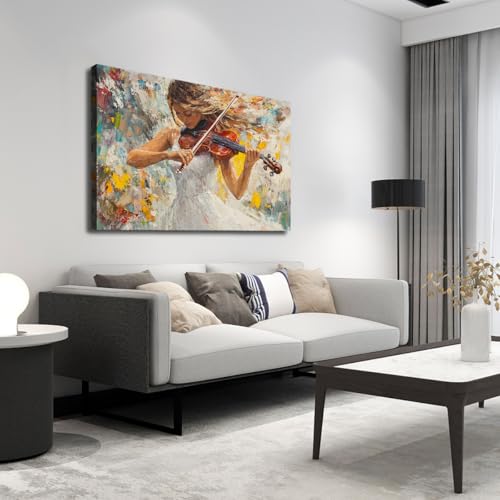 Portrait violoniste YUNART pour sublimer un mur de salon vide - 2