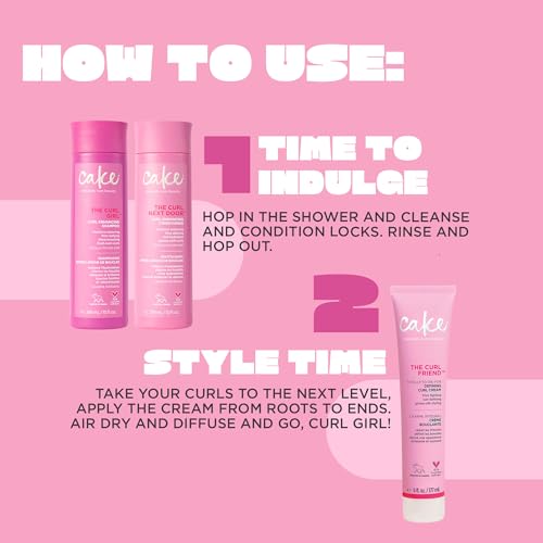 Cake Beauty FJFIEJFOK2884 Curl Friend Curl Defining Shampoo, Conditioner & Cream Set - Avocado & Argan Oil Curly Hair Products thumb #5