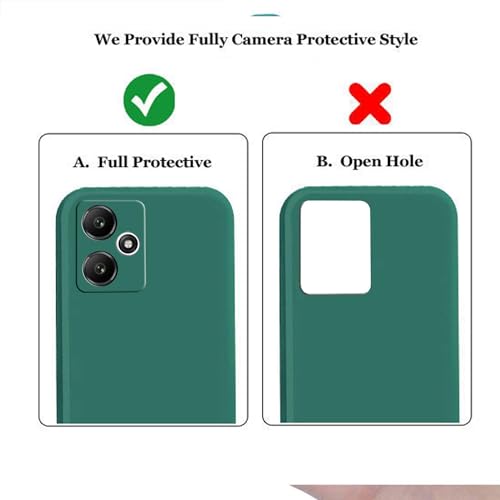 Image of A rtistque Liquid Silicone Back Cover Case for Mi Redmi 13C 5G / Poco M6 5G Shockproof TPU Soft Flexible with Camera Protection - Green