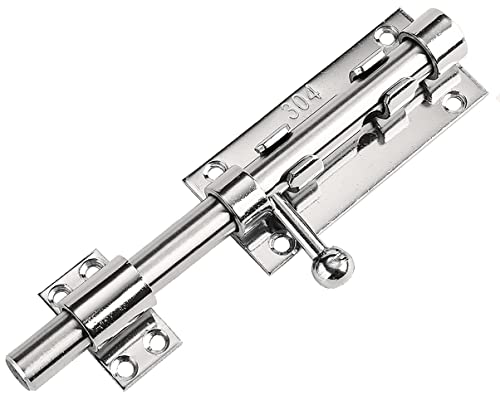 Litensh Heavy Duty Slide Gate Latch Bolt Safety Door Lock with Padlock Hole, 304 Stainless Steel Barrel Gate Bolt Latch