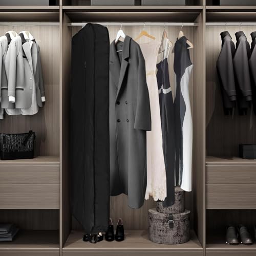 Limoomil 60 Inch 2 Packs Heavy Duty Tear Resistance Wedding Dress Bag for Wedding Travel, Waterproof Dress Cover for Closet Wardrobe. Garment Bag for Gowns, Tuxedos, Dress, Long Coats. Darkgrey thumbnail 5