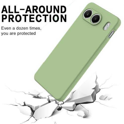 Image of DIZORO Microfiber Candy Compatible for Oneplus Nord 4 5G Smooth Touch Cushion Liquid Soft Silicone Gel Rubber Phone Cases Non-Slip Full Body Protective Shockproof Back Cover - Matcha Green